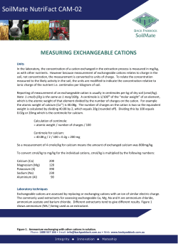 Measuring Exchangeable Cations CAM02