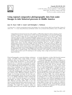 Using regional comparative phylogeographic data from snake