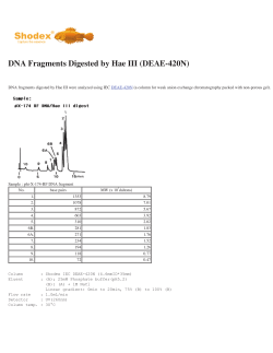 DNA Fragments Digested by Hae III (DEAE