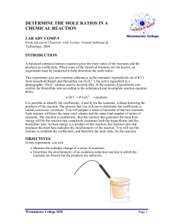 Determining the Mole Ratios in a Chemical