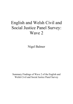 English and Welsh Civil and Social Justice Panel Survey: Wave2