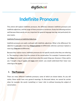 Indefinite Pronouns