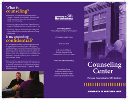 Counseling Center Brochure - UNI Counseling Center