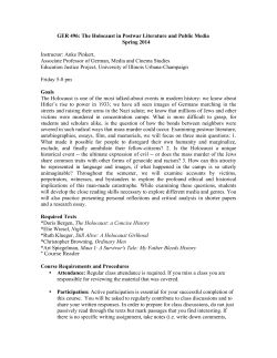 GER 496: The Holocaust in Postwar Literature and Public Media