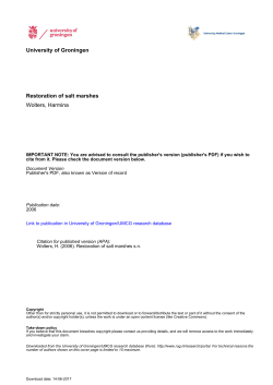 Restoration of salt marshes Wolters, Harmina