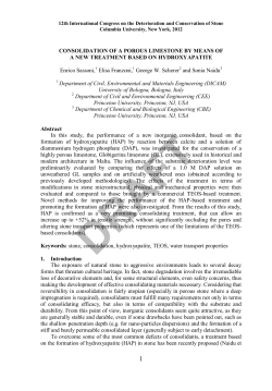 CONSOLIDATION OF A POROUS LIMESTONE BY MEANS OF