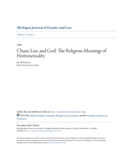 Chaos, Law, and God: The Religious Meanings of Homosexuality