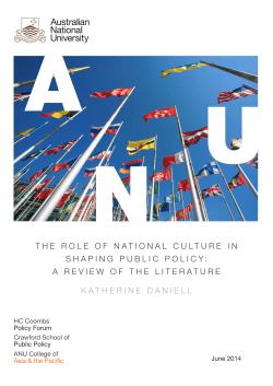 The Role of National Culture in Shaping Public Policy
