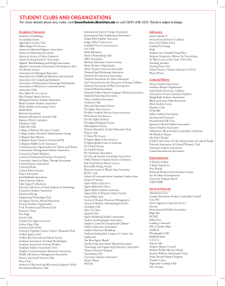 student clubs and organizations - Dean of Students