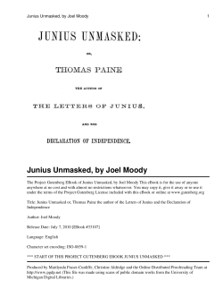 Junius Unmasked - University of Macau Library
