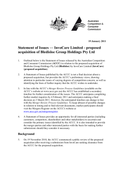 proposed acquisition of Bledisloe Group Holdings