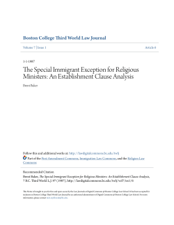 The Special Immigrant Exception for Religious Ministers