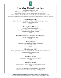 Holiday Plated Lunches