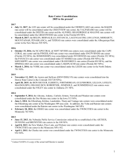 Rate Center Consolidations 2005 to the present1