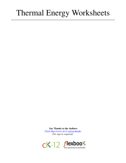 Thermal Energy Worksheets