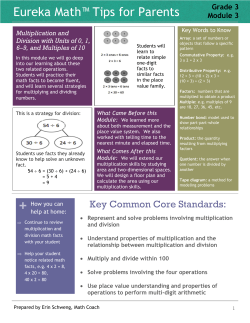 Multiplication and Division with Units of 0, 1, 6?9, and Multiples of 10