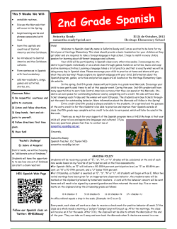 This 9 Weeks We Will: El 24 de Octubre, 2013 Heritage Elementary