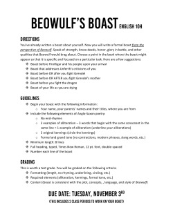 from the perspective of Beowulf Boast that addresses