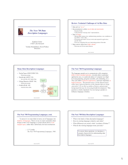 The Next 700 Data Description Languages - University of Oregon