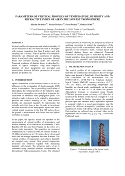 Parameters of Vertical Profiles of Temperature