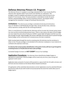 Defense Attorney Picture I.D. Program