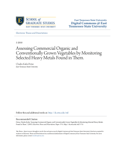 Assessing Commercial Organic and Conventionally Grown