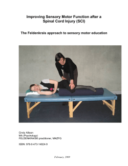 Improving Sensory Motor Function after a Spinal Cord Injury (SCI)