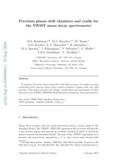 Precision planar drift chambers and cradle for the TWIST muon