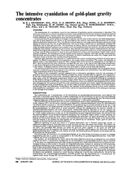The intensive cyanidation of gold-plant gravity concentrates