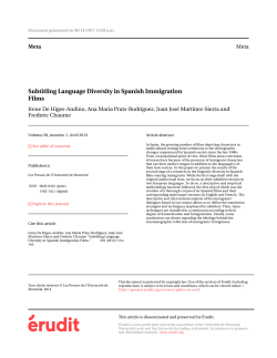 Subtitling Language Diversity in Spanish Immigration Films
