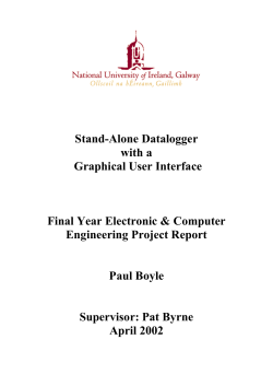 Stand-Alone Datalogger with a Graphical User Interface Final Year