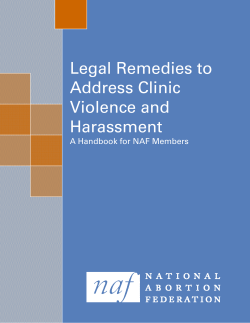 Legal Remedies to Address Clinic Violence and Harassment