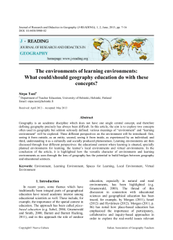 Journal of Research and Didactics in Geography, 0, Dec - J