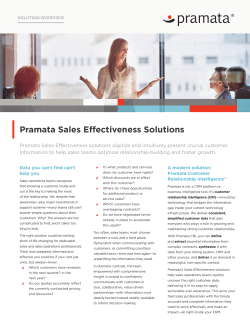Sales Effectiveness Solution Overview