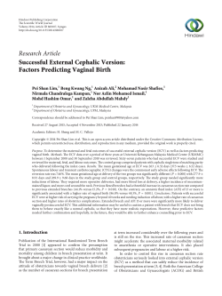 Successful External Cephalic Version: Factors Predicting Vaginal Birth