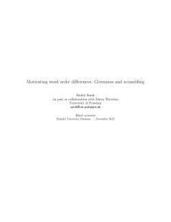 Motivating word order differences: Givenness and scrambling