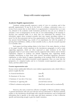 Academic English argumentation