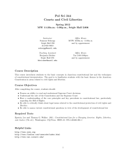 Pol Sci 344 Courts and Civil Liberties
