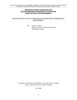 Research Based Guidelines for Decision Making in Hurricane