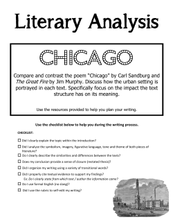 Compare and contrast the poem “Chicago” by Carl Sandburg and