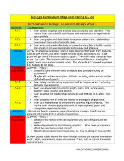 Biology Curriculum Map and Pacing Guide