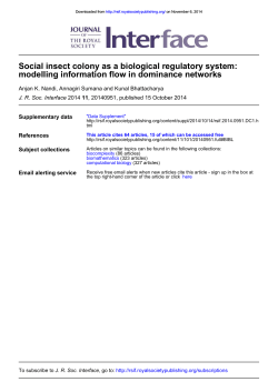 Social insect colony as a biological regulatory system