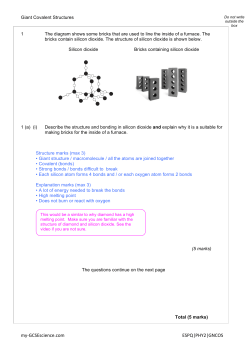 AQA ESQ - Giant Covalent Structures ANS