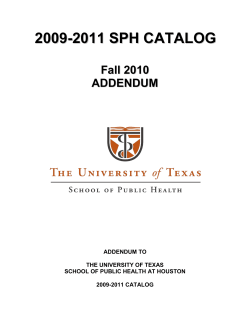 2009-2011 - University of Texas School of Public Health