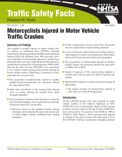 Motorcyclists Injured in Motor Vehicle Traffic Crashes