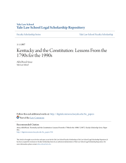 Kentucky and the Constitution: Lessons From the 1790s for the 1990s