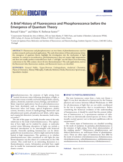 A Brief History of Fluorescence and Phosphorescence before the