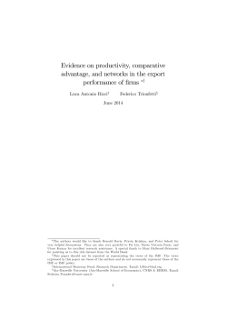 Evidence on productivity, comparative advantage, and networks in