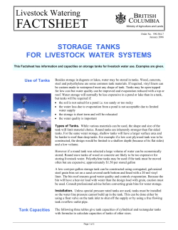 Storage Tanks for Livestock Water Systems