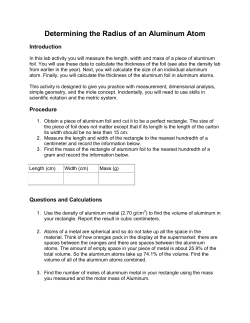 Determining the Radius of an Aluminum Atom